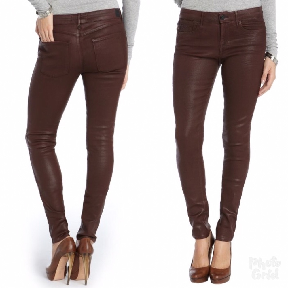 Habitual Burgundy Coated Skinny Jeans